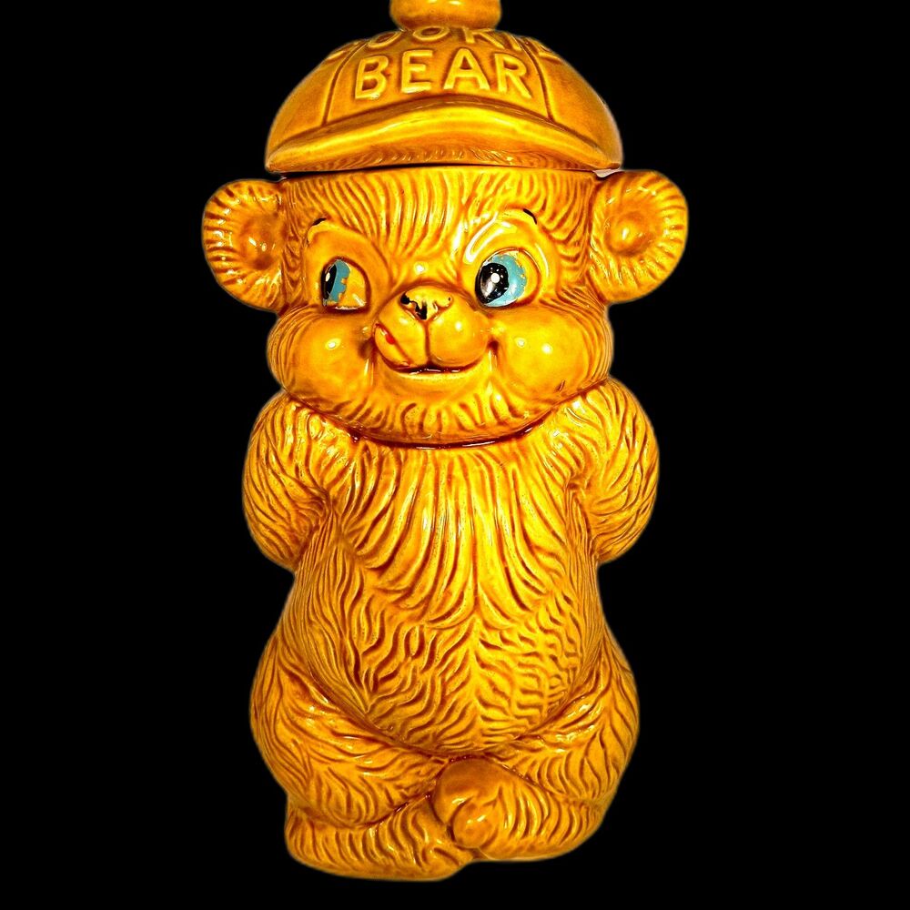 VintageCookie Bear Jar • Retro Ceramic Bear • 70s • Cottagecore Home